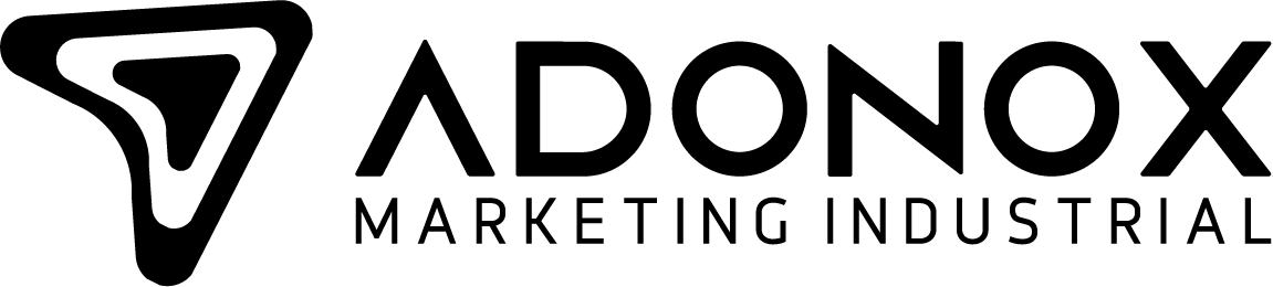 Imagotipo versión en negro de la agencia de marketing industrial Adonox